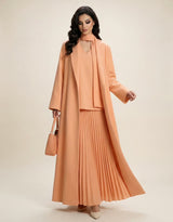 Apricot Pleated Elegance